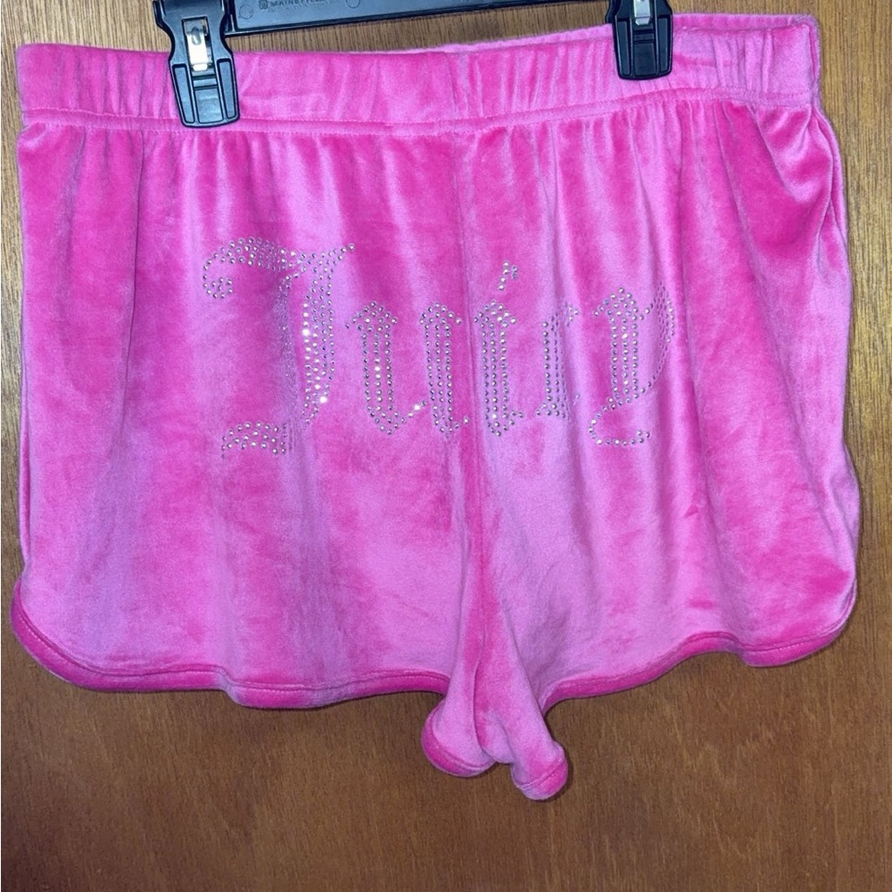 Juicy Couture Pink Athletic Shorts Velour Elastic Waist